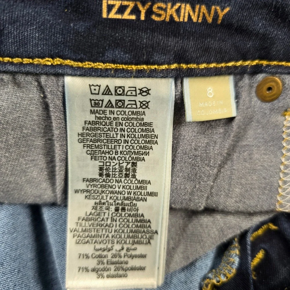 Michael Kors Izzy Skinny Jeans Womens 8 Dark Wash Indigo Denim Stretch MK Logo